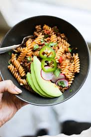 One Pot Taco Pasta The Defined Dish Recipes One Pot Taco Pasta Recipe Recipes Taco Pasta Food