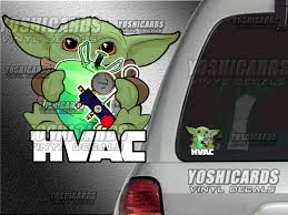 Air Force USAF HVAC Civil Engineer Baby Yoda Inspired Car Laptop Vinyl  Decal