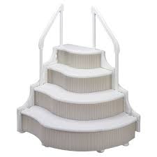 Steps and benches will only appear when created inside a wedding cake steps can feature both rounded and square styles: Grand Entrance Above Ground In Pool Steps By Ocean Blue Wedding Cake Style Pool Steps Above Ground Pool Steps Pool Ladder