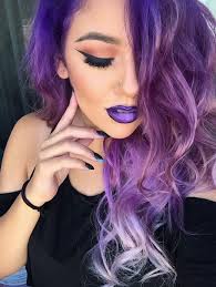 The Hair Color Lips Eye Makeup Perfection Via Hairstylesbeauty Tumblr Com Purple Ombre Hair Purple Blonde Hair Hair Color Purple