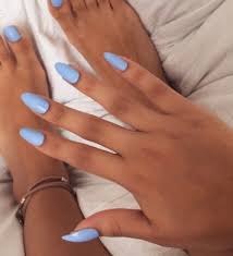 Periwinkle nails blue matte nails violet nails. Blue Nails Nails And Almond Nails Image 3292019 On Favim Com