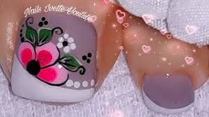Imagenes de uñas para los píes de animal print. Decoracion De Unas Pie Flor Unas De Los Pies Decoradas Con Flor Facil De Hacer Youtube