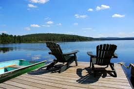 Chairs On Dock Two Adirondack Wooden Chairs On Dock Facing A Blue Lake With Clo Affiliate Wooden Chairs Adirondac Adirondack Pet Resort Beach Camping