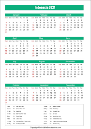 Entweder nutzt ihr einen jahreskalender, der alle 12 monate auf einer einzigen seite zeigt oder ihr verwendet. Indonesia Calendar 2021 With Holidays Free Printable Template Printable The Calendar