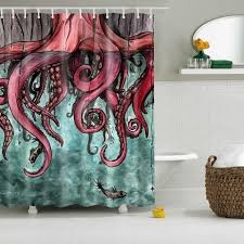Interior design is focused to give optimal attention to the extraordinary sea views. Kraken Octopus Shower Curtain Collection Bathroom Decor Gojeek