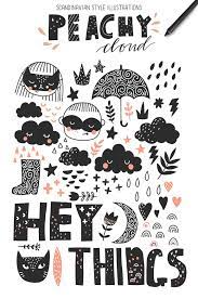 Peachycloud Scandinavian Style Art Creative Lettering Simple Illustration Hand Lettering