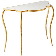 Flora Marble Top Gold Leaf Demilune Console Table 5h438 Lamps Plus Demilune Console Table Tropical Interior Design
