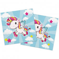 Votre petite fille adore les licornes ? 20 Serviettes Anniversaire Licorne Baby