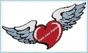 Un Cuore Con Le Ali Punto Croce Punto Croce Gratis Punto Croce Natalizio