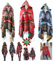 Soft Feel Jacquard Weave Hooded Shawl For Winter Also Known As Poncho Fitted With Toggle Closure As In The Picture Ma Warm Poncho Ladies Poncho Poncho Shawl