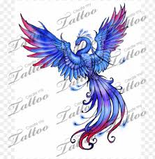Fantasy fire and ice phoenix blue pentagram duvet cover. Blue Purple Phoenix Tattoo Png Image With Transparent Background Toppng