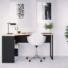 Black executive desks have functional and simple design, greatly sturdy once assembled and they are not difficult to put together either. Corner Desk In Black Oak With 2 Drawers Function Furniture123