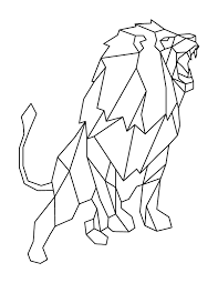 Become a fan on facebook! Printable Roaring Geometric Lion Coloring Page Geometric Art Animal Geometric Lion Geometric Drawing