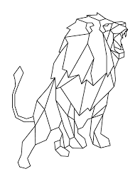 All of the images are hard enough that only grown ups might find them interesting to color. Printable Roaring Geometric Lion Coloring Page Geometric Lion Lion Coloring Pages Geometric Lion Tattoo