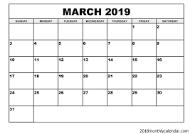 March 2019 Calendar Word Doc Editable Calendar Blank Monthly Calendar Template Calendar March