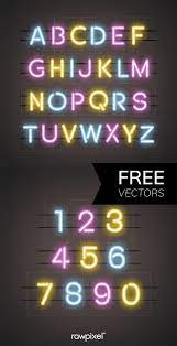 Get Free Vectors Of Neon Alphabet Set At Rawpixel Com Web Design Resources Free Design Resources Neon
