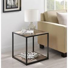 Best Square Modern End Table Walmart Sturdy Metal Frame Wood Grain T Accent Furniture Living Room Modern Furniture Living Room Living Room Side Table