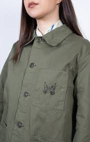 D N Coverall Jacket Olive Herringbone Needles Epitome