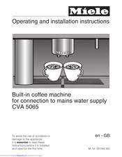 The perfect coffee machine for your home. Miele Cva 5065 Manuals Manualslib