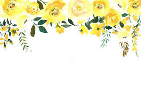 Flower Border Yellow Watercolor Flowers Card Watercolor Flower Background Watercolor Flowers Paintings