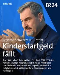 Nach der knapp eineinhalbtägigen Kabinettsklausur steht fest: Die schwarze  Null in Bayern bleibt. Finanzminister Füracker plant mit einem  ausgeglichenen Haushalt für 2026 und 2027. Dafür muss aber auch gespart  werden, etwa beim
