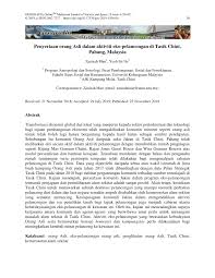 Malaysia tourism quality assurance (mytqa). Pdf Penyertaan Orang Asli Dalam Aktiviti Eko Pelancongan Di Tasik Chini Pahang Malaysia