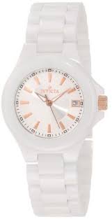 White And Rose Ceramic Watch Invicta Watches Women Silver