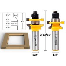 Great for producing your own custom moldings. Router Bit Sets Door Window Sets Roundover 2 Bit Junior Rail And Stile Router Bit Set 1 2 Shank Yonico 12272