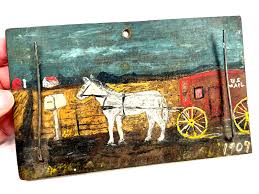 Antique 1907 Kansas Folk Art Painting ...