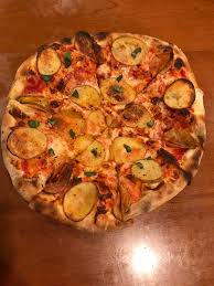 Potato Pizza Topped With Fresh Basil Method In Comments Pizza