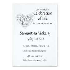 Custom Memorial Service For Mothers Invitation Zazzle Com In 2020 Custom Memorial Memorial Service Celebration Of Life