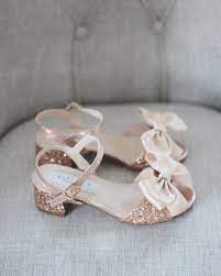 Dhgate.com provide a large selection of promotional rose gold shoes heels on sale at cheap price and excellent crafts. Rose Gold Rock Glitter Block Heel Sandals With Satin Bow Flower Girl Shoes Flower Girl Shoes Heels Girls Gold Shoes