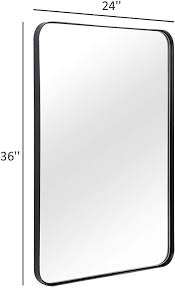 Amazon Com Andy Star Wall Mirror For Bathroom 24x36 Inch Black Bathroom Mirror Stainless Stee Black Bathroom Mirrors Mirror Wall Bathroom Black Mirror Frame