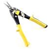 Place the tin snips around the bit of tin you want to cut, and then squeeze down firmly. 1