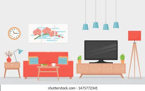 # cartoon, living, room, sofa. Living Room Interior Vector Room Sofa Stock Vector Royalty Free 1475772341