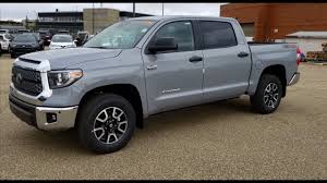 In the past, we have seen orange inferno, quicksand, cement, blue cavalry, voodoo blue, and, most recently, army green. 2018 Toyota Tundra Trd Off Road Crewmax In Cement Grey 01h5 Walk Through Drive Youtube