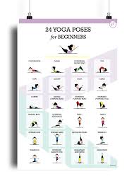 24 Fun And Easy Yoga Poses For Kids Wall Poster Kids Yoga Poses Basic Yoga Essential Yoga Poses