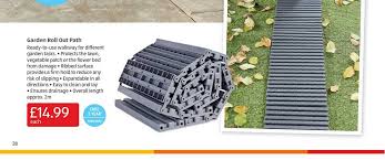 A brick path is ideal if you're looking to create a meandering path through your garden or to create a welcoming path leading to your front door. Garden Roll Out Path Offer At Aldi