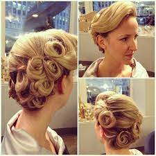 Hair Ideas Retro Updo Pincurl Updo 1940s Retro Prom Hair 1940s Updo Pin Curls Hair Style Curls Updo Hair Styles Up Hairstyles 1940s Hairstyles