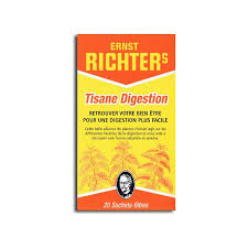 Tisane aux racines de rhubarbe, à la réglisse, à l'anis et aux feuilles de menthe poivrée. Tisane Richter S Digestion
