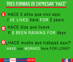 Formas Para Expresar Hace Learning Spanish Spanish Vocabulary English Vocabulary Words