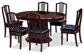 The rectangle dining table features a trestle style base, perfecting the rustic, farmhouse style. 57in Rosewood French Dining Set With 6 Chairs Cherry Asian Dining Sets By China Furniture And Arts Houzz