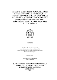 Pdf Analisis Efektifitas Pemberdayaan Dana Zakat Infak Sedekah Dan Wakaf Ziswaf Lembaga Amil Zakat Nasional Pos Keadilan Peduli Umat Pkpu Cabang Semarang Pada Prosmiling Terpadu Dan Program Klinik Peduli