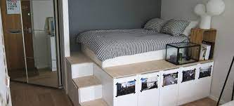 A platform storage bed with headboard. Platform Bed Full Size With Drawers Ideas On Foter