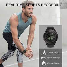 Tactical Smartwatch Αδιάβροχο Sport LCD Ρολόι Bluetooth με Εφαρμογή  Κινητού, Βηματομετρητή, Θερμιδομετρητή, Χρονόμετρο, Ξυπνητήρι - ProfitStore