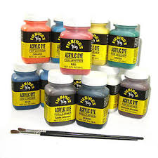 acrylic dye 11 colors fiebings dye for leather acrylic paint finish ebay