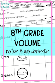 Volume Notes And Worksheets 8th Grade In 2020 Free Math Lessons Middle School Math Resources Middle School Math
