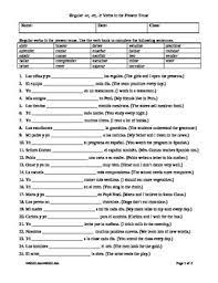 This File Covers 24 Essential Regular Verbs In The Present Tense Each Verb Is Used At Least Two Times W Spanish Practice Worksheets Verb Worksheets Verb Words