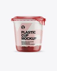 Download Plastic Cup With Yogurt And Raspberry Jam Mockup Exclusive Mockups