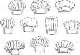 Sketched Chef Hat Cook Cap And Toque Kitchen Staff Uniform Toque Chefs Hat Sketches